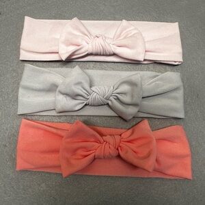 Cloud island super soft baby headbands- 3 pink/gray